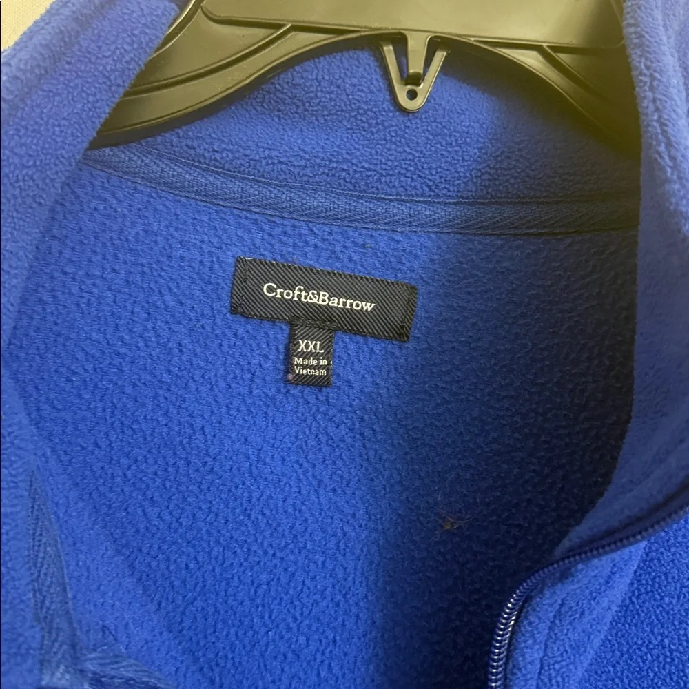 Men's Blue Half-Zip Fleece Sweater. XXL